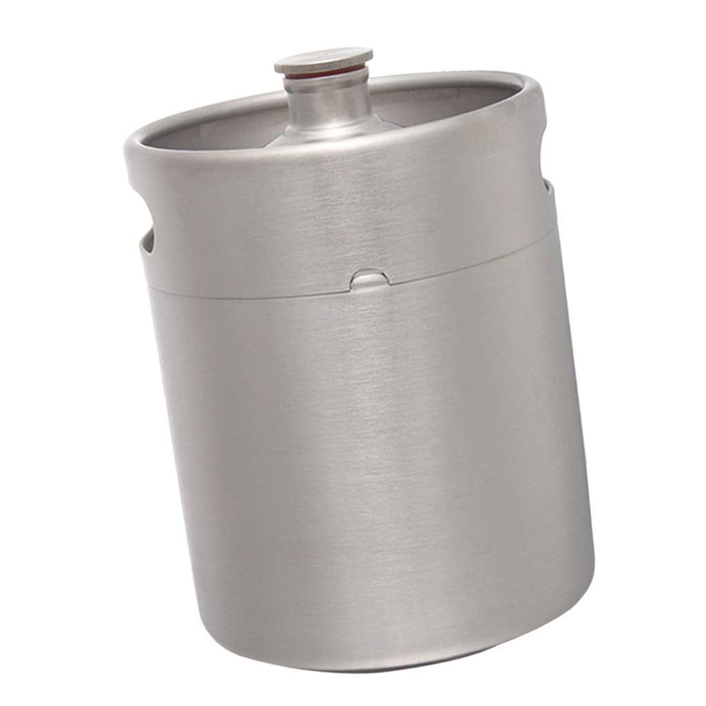 Keg Growler en Acier Inoxydable pour Bière Artisanale Bouteille Fermentation Fonction d'Étanchéité Pression Réglable Adapté au, 5L