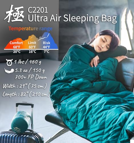 Litume Ultra Compact Down Sleeping Bag, 700 Fill Power, Bolsa de Dormir Ligera y Compacta para 3 Temporadas, Individual, para Camping, Senderismo y Mochilero miniatura 2