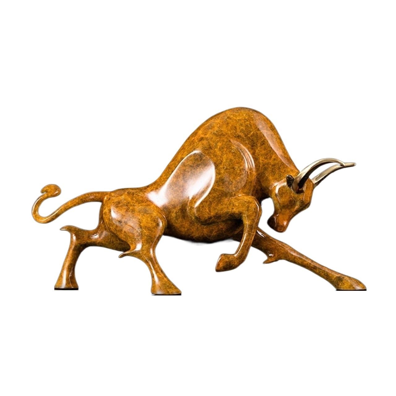 GLETSF Brass Decor Home Desktop Brass Ox Ornaments Office Zodiac Ox Crafts Housewarming New Store Opening Decoration Ornaments Statues For Home Decor,B