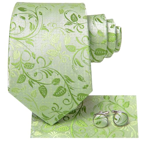 Image of Hi-Tie Mens 70inches Tie Set Extra Long Necktie for Men Cufflinks Handkerchief Big Tall Men Business Wedding