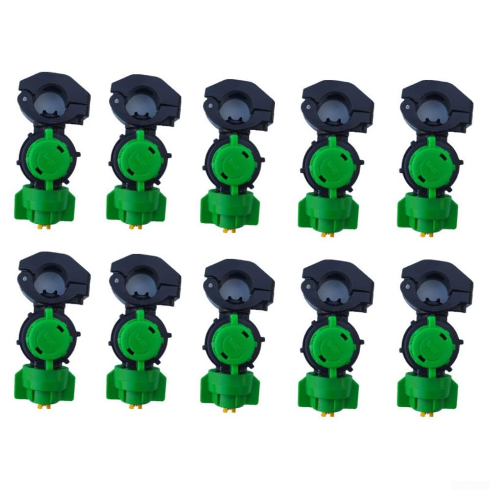 10-Pack Agricultural Sprayer nozzles for Tractor mounting with 9.8mm Orifice for efficient Irrigation and Even Crop Spraying, Compatible with 21 22mm Steel Pipe sprayers