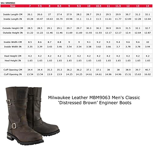 Milwaukee Leather MBL9363 Men'S Classic Distressed Brown Leather Motorcycle Engineer Boots Mbm9063-12 thumb #2