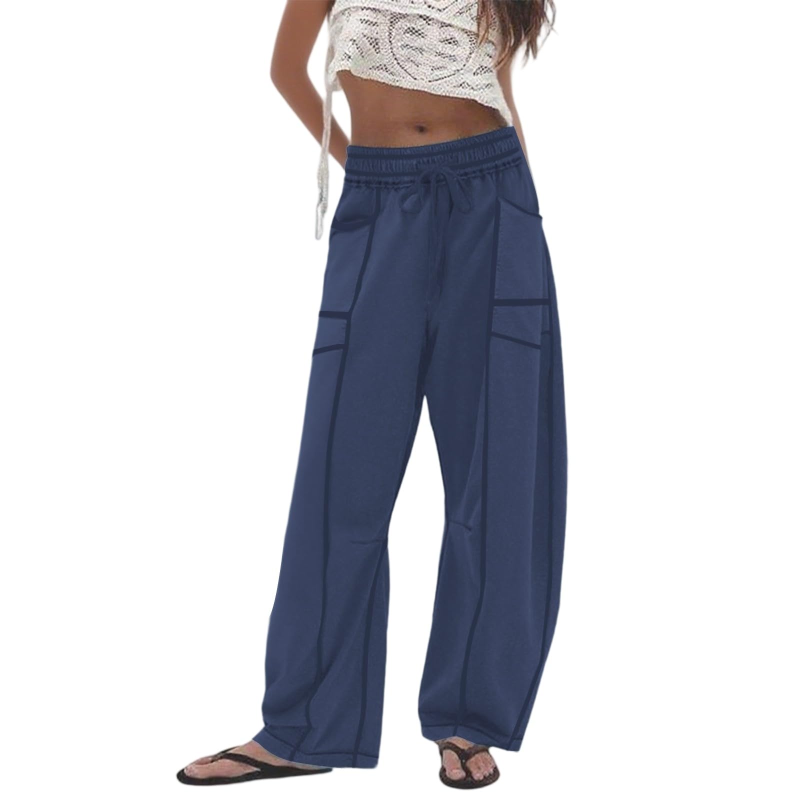 Pantalon jambe large fluide pour vos vacances et sorties décontractées