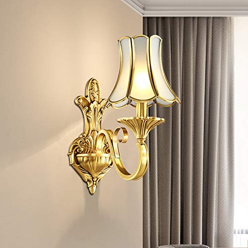 Lampara de pared de cobre para dormitorio y pasillos de estilo americano