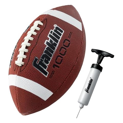 Franklin Sports Official Size Football - All-Weather 1000 Regulation Outdoor Football - Synthetic Leather Adult Size Football - Extra Grip Official Size Football - Brown + White Cover