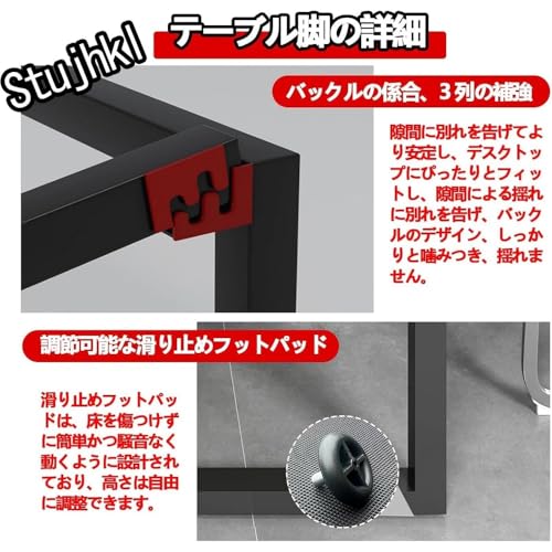 ミーティングテーブルセット 長机1800cm オフィスデスク PCデスク 事務机 高さ75cm 耐荷重性 大人数対応 会議机 研修テーブル レセプション 交渉 在宅勤務 ワークステーション オフィス会議室向け 広々天板 多目的大型 (スタイルC：ブラックフレーム／黒板,長さ180cm、幅120cm、高さ75cm、6人まで座れます) [2]