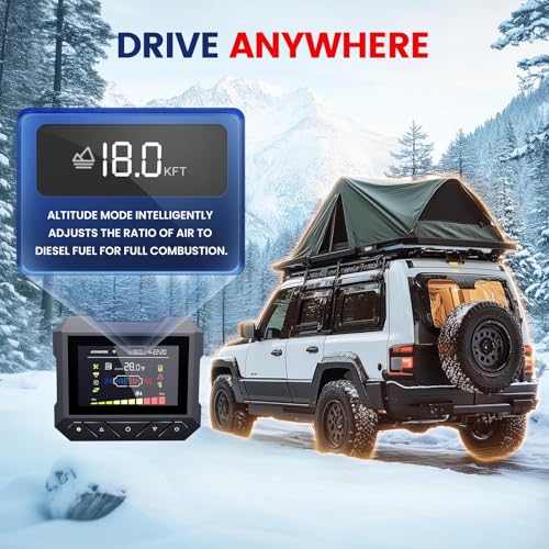 Hcalory LUNEG142 8Kw Diesel Air Heater Compact Se All-In-One 110V Ac & 12V Dc 6L Fuel Tank Portable Parking Heater Work At Altitude Max 18100 Ft Bluetooth App Control Heating thumb #2