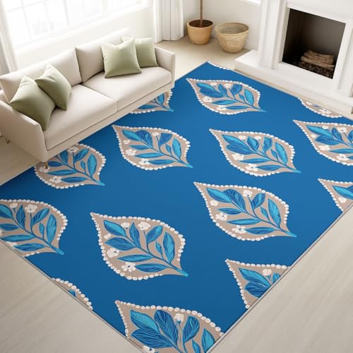 Tapis de canapé moderne protège-sol résistant et antidérapant bleu - 2