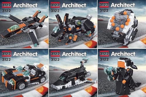 Image of Sky Tech 36-in-1 Magic Building Blocks Set | 256+ Pieces | Creative Construction Toy for Kids | Includes Instruction Manual | Ideal for Boys & Girls Ages 6+ | DIY Brick Robot, Jet, Ship Models