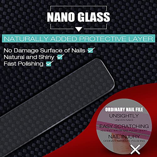 Glass Nail Shiner - 2Pc Upgrade Glass Nail File For Natural Nails Nano Nail Buffers Crystal Shine Polisher, Dr. Mode Professional Manicure Tools Kit For Acrylic Nail Care #TOP3