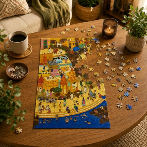 Image of Webby Varanasi Jigsaw Puzzle for Teens Adults Educational Brain Game Birthday Gift 14+ Kids, 1000 Pieces Puzzle