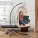 GOUTIME Hammock Chair Stand Only, Hanging Swing Egg Chair Stands Frame Holder, Heavy Duty Steel C Stand for Indoor Outdoor, Max Load 350 LBS