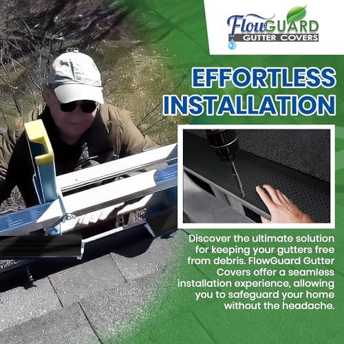 Image of FlowGuard Heavy-Duty 5 inch /6 inch USA Slip-Under Gutter Guards, Black, 5,100 Ft