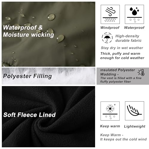 Image of VtuAOL Men's Puffer Vest Outdoor Padded Vest Softshell Outerwear Vest for Travel Hiking