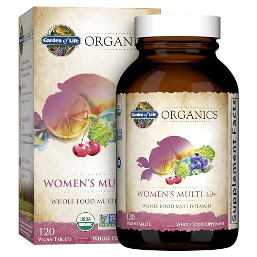 Garden of Life Multivitamin for Women 40 Plus, Organics Womens Vitamins, Hormone & Breast Health Support Blend, Vegan, 120 Tablets