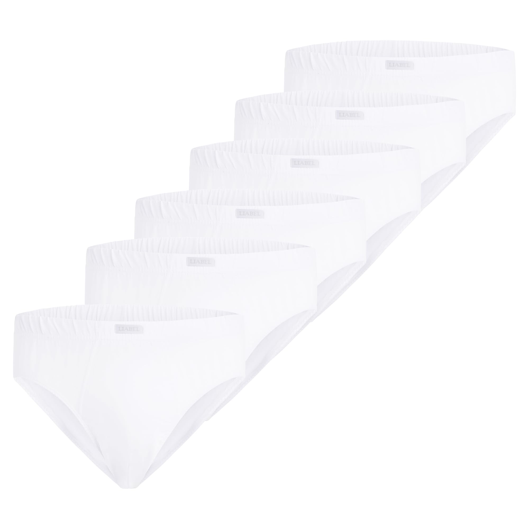 LIABEL Slip Uomo in Cotone Elasticizzati (Pacco da 6 e da 12 Paia), Traspiranti, Ipoallergenico Cuciture Rinforzate Underwear – Mutande Intimo Confortevole Certificato Oeko-Tex