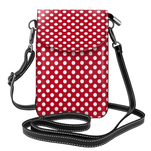 Portefeuille en cuir PU texturé à pois blancs et finitions haut de gamme