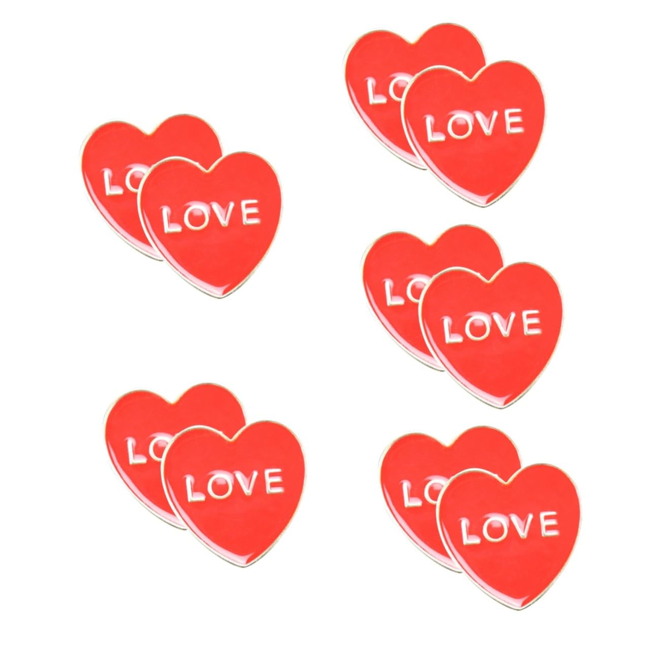 PRETYZOOM 10 Stk Brosche Valentinstag Kragennadel Sicherheitsnadel Neuheit Schalhalter Kleidung Brustklammer Dekorative Hutabzeichen Pin-ästhetik Metalldekor Rucksack Legierung 3d Herzförmig