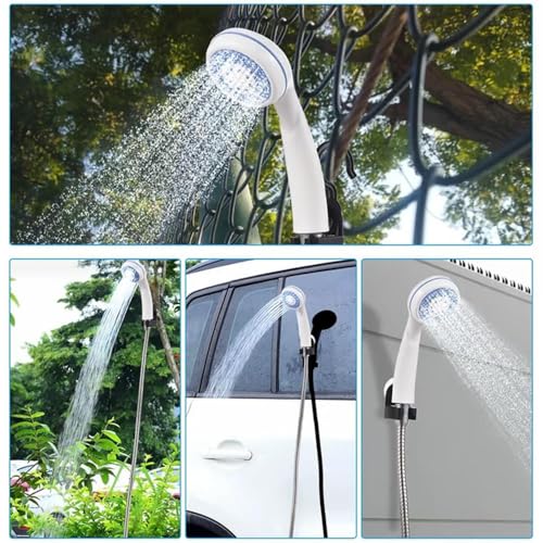 Bomba de ducha portátil para camping - Cabezal de ducha recargable por USB para exteriores, ideal para camping, senderismo, viaje, lavado de autos y limpieza de mascotas miniatura 5