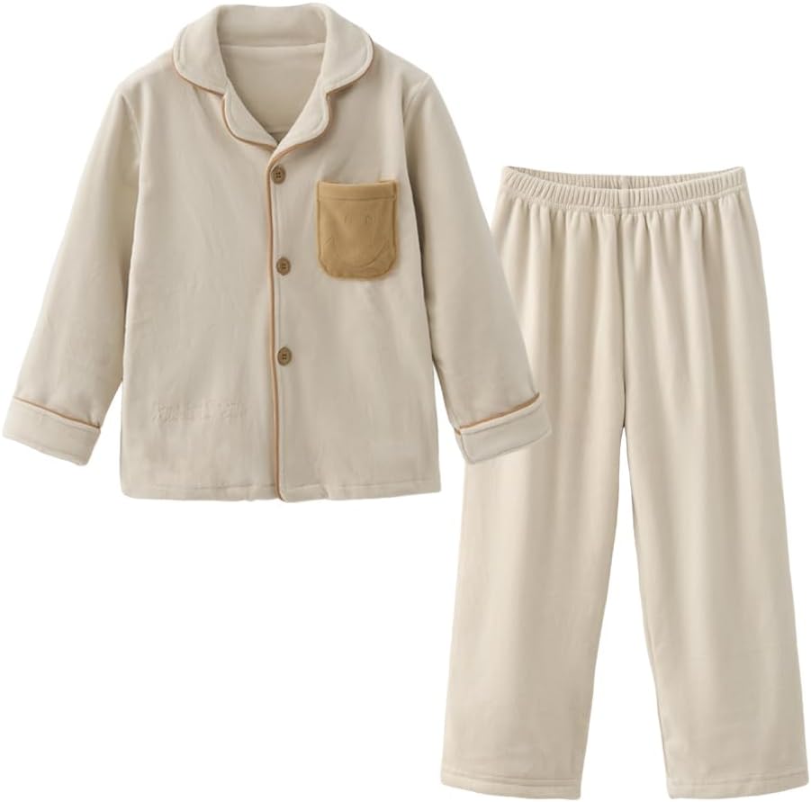 Kids Fleece Clothing Set, Cozy Winter Flannel Long Sleeve Top and Pants