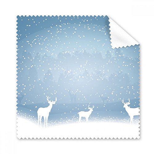 Chiffon de nettoyage tissu cerf forêt neige pour lunettes et écran de téléphone x5