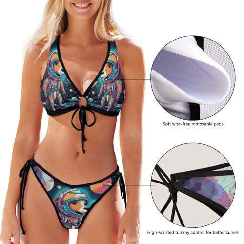 Bikini galaxie deux pièces élastique à séchage rapide pour piscine