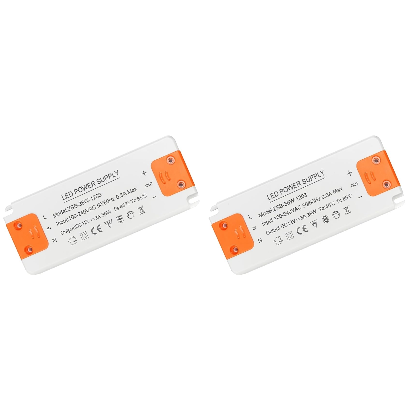 Kueohse 2X Led Transformer 12V Power Supply,Transformer 230V To 12V Led,36W 3A Led Driver Transformer