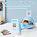 Custer's Night Drawing Robot for Kids - Montessori Painting Toys for 3 4 5 6 7 8 Year Old, Voice Interactive Educational Drawing Machine with 100 Cards,12 Colorful Pens & Music-Gift for Boys Girls B