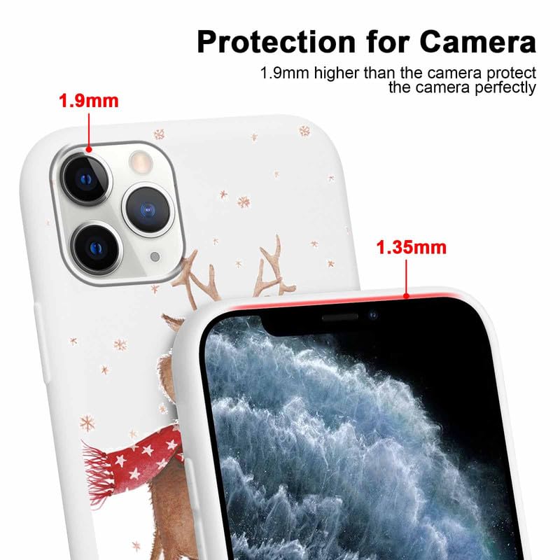 Yoedge 2 X Noël Coque Pour Apple IPhone 11 6,1", Transparente Étui De Téléphone Housse Avec Animé Motif Cadeau Femme Homme Cerf Aesthetic Christmas Case, TPU Antichoc Cover Pour IPhone 11