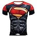 HOOLAZA Superman Red Men Compresión de Manga Corta Camiseta para Hombre Fitness Sport Gym