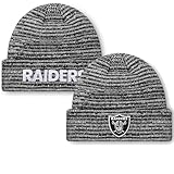 FOCO NFL Unisex-Adult Official Marled Cold Weather Cuffed Knit Beanie in Clear Ball Ornament (US, Alpha, One Size, Las Vegas Raiders)