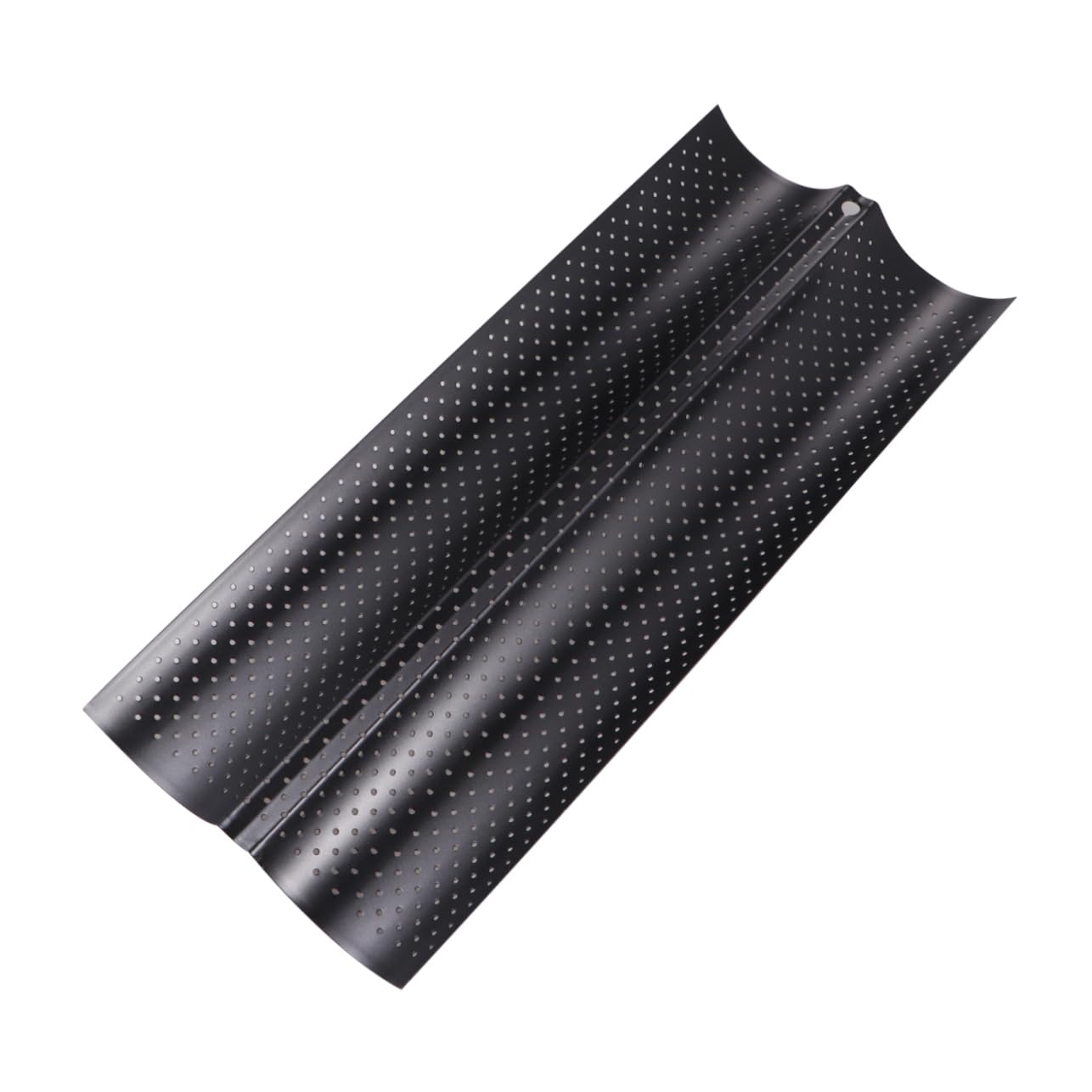 COLLBATH Non-stick Baking Tray for French Bread Wavy Slot Design Baking Mold for Home Kitchen and Restaurant Black