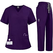Scrubs For Women V-Neck Workwear Top and Cargo Pants Medical Scrubs Female Nurse Uniform