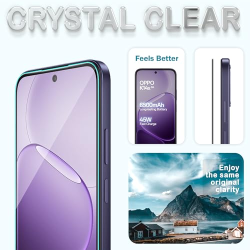 Image of FIRST MART Tempered Glass for Oppo K14x & Oppo K14, 9H Full-Glue Screen Protector, 3D Edge-to-Edge, HD Clear, Oleophobic, Case-Friendly, Black, Pack of 1