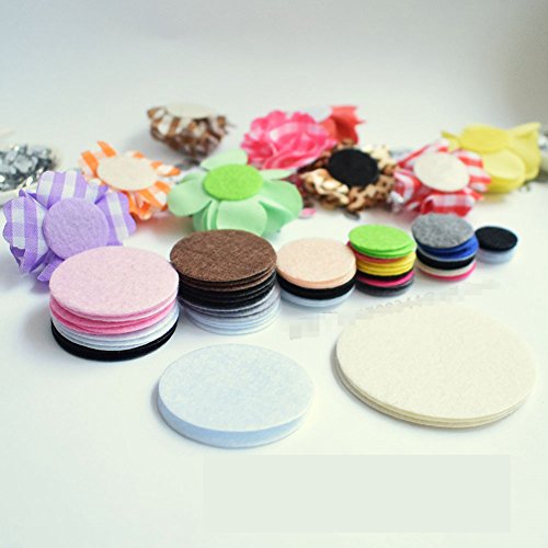 Image of 200PCS Circle Felt Pads Round Appliques for DIY Craft Decoration and Sewing Handcraft (Mixed Colour, 1 inch)