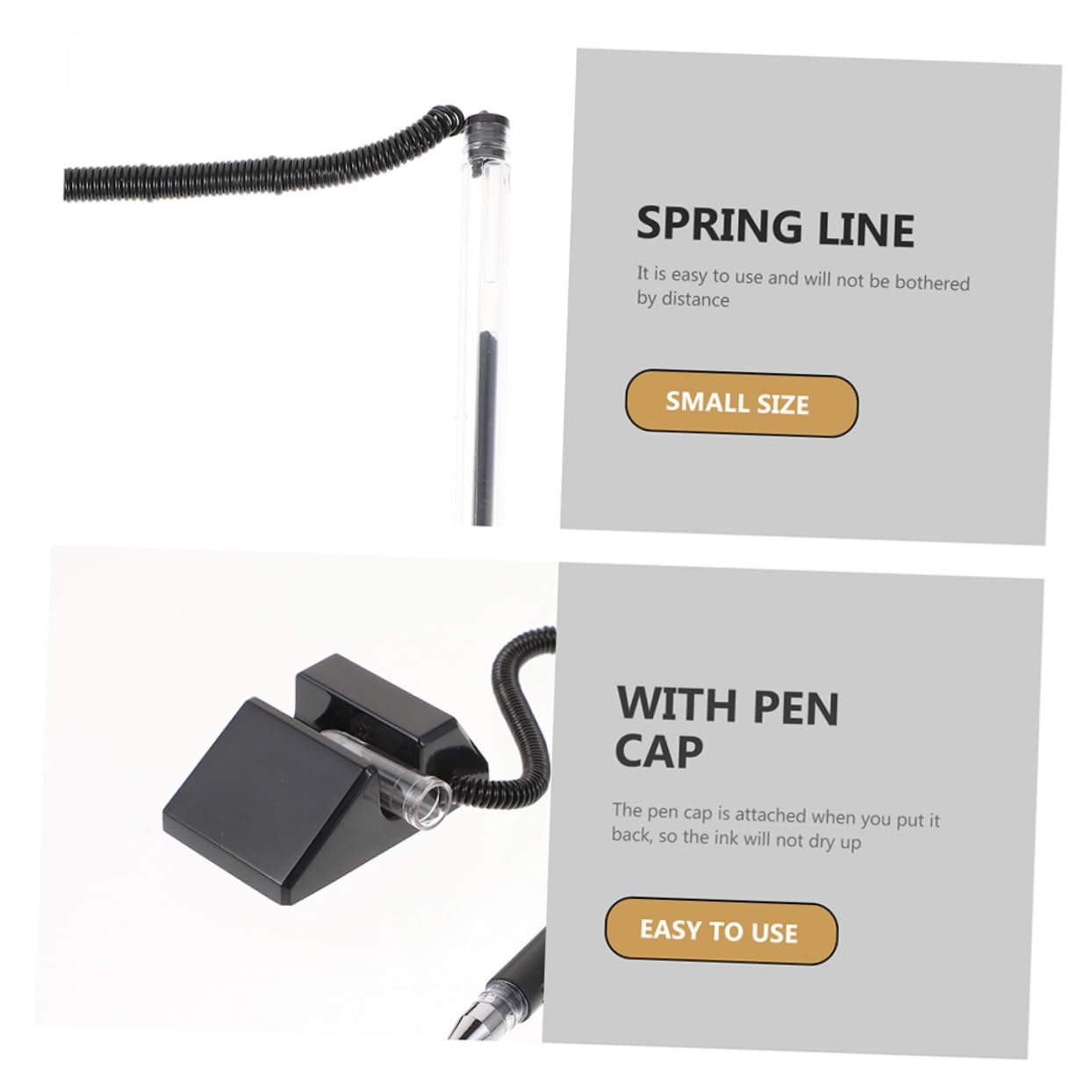Homoyoyo 4 Set Penne Gel Nere Con Supporto Da Banco Per Reception Ufficio Banca Penne Da Banco Sicurezza Antirapina Inchiostro Fluido Resistente Alla 4 Pezzi*4