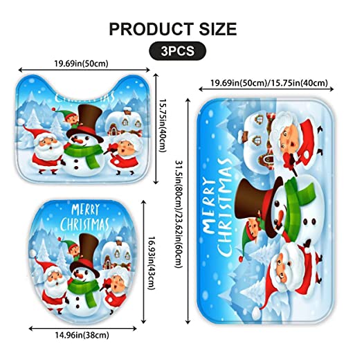 Badematten Set 3D 40x60 Weihnachten absorbierend 3-teiliges Badezimmerteppich-Set maschinenwaschbare weich badteppich… – Bild 3