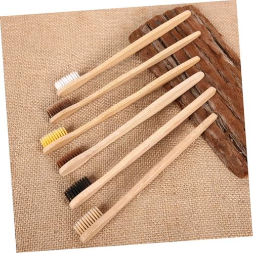 VICASKY 10 Stück Teiliges Einweg Naturzahnbürsten Umweltfreundlich Natürlicher Holzgriff für Reisen und Geschäftsreisen Praktische Einweg Zahnbürste für Erwachsene und Zufällige Farbe – Bild 8