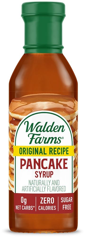 Walden Farms Pancake Syrup – Perfect for Pancakes, Waffles, Desserts – Zero Calorie, Sugar-Free, Low Carb, Keto-Friendly, Gluten-Free, Vegan – 12 oz