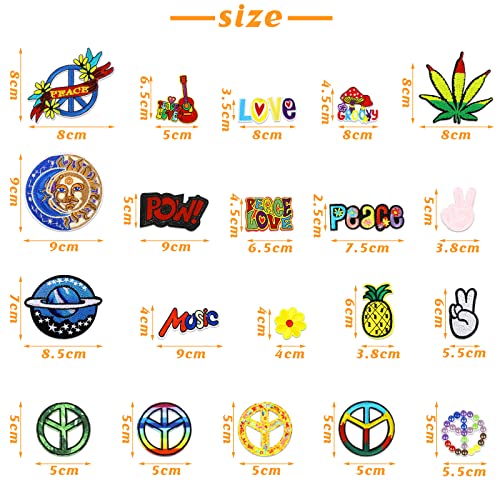 48 Pcs Iron On Patches Vintage Hippie Embroidered Patches Random Assorted Styles Patches Kit Aesthetic Repair Appliques For Sewing Diy Jacket Hat Clothing Backpack Jean 1970S Party (Cute Style) #TOP1