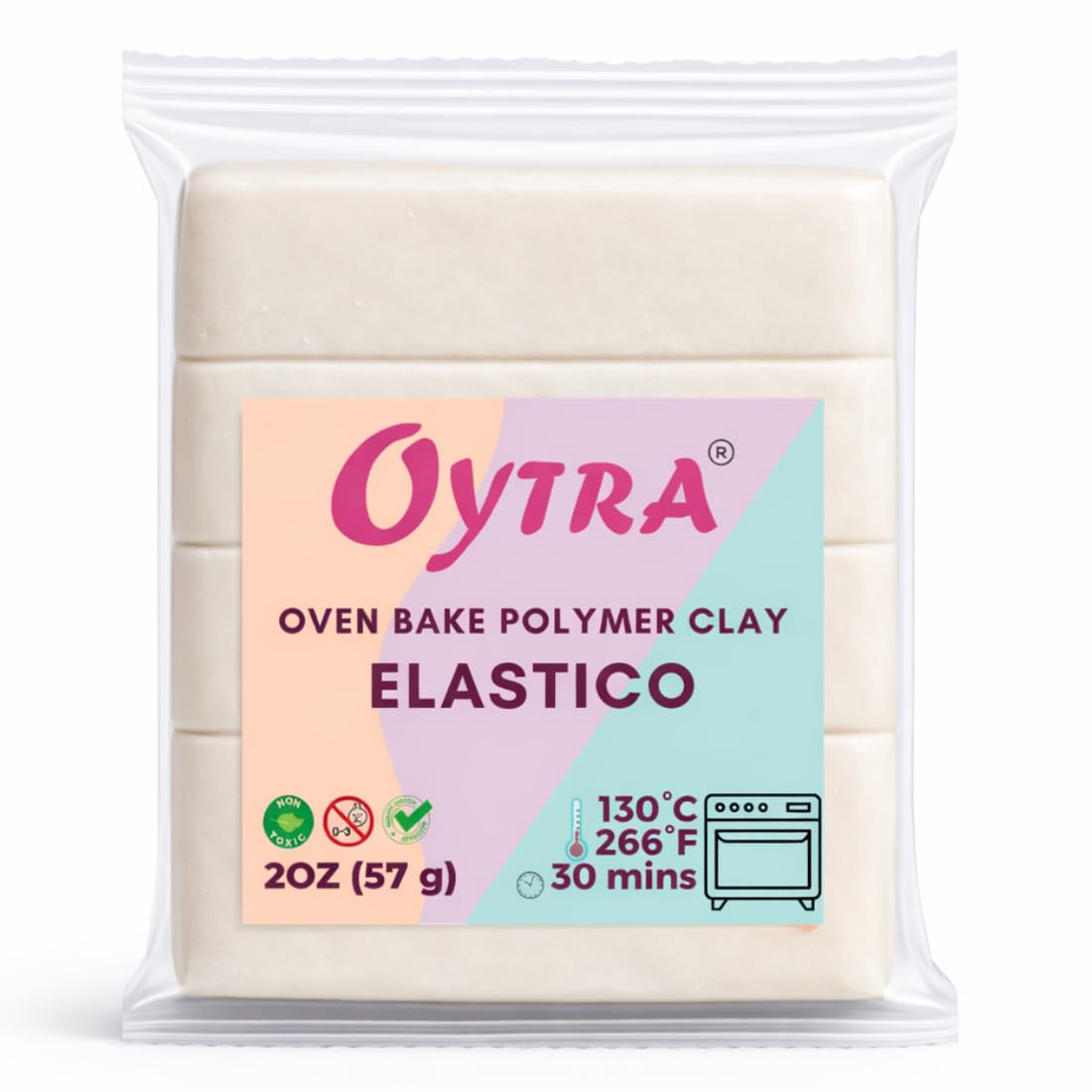 Oytra Translucent Polymer Clay Elastico Series 57g / 2OZ Oven Bake Flexible Clay for Jewelry Making-image-49