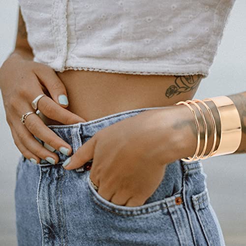 Bracelets ouverts réglables avec structure robuste en lot de 4 pièces