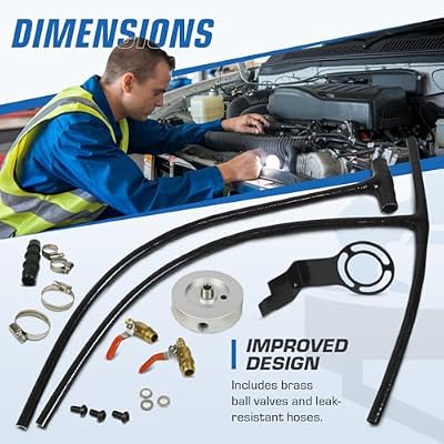 Diesel Coolant Filtration System Filter Kit Compatible With 2003-2007 Ford 6.0 Powerstroke - Prevent Leaks Heavy Duty Improved Single Piece Hose Design