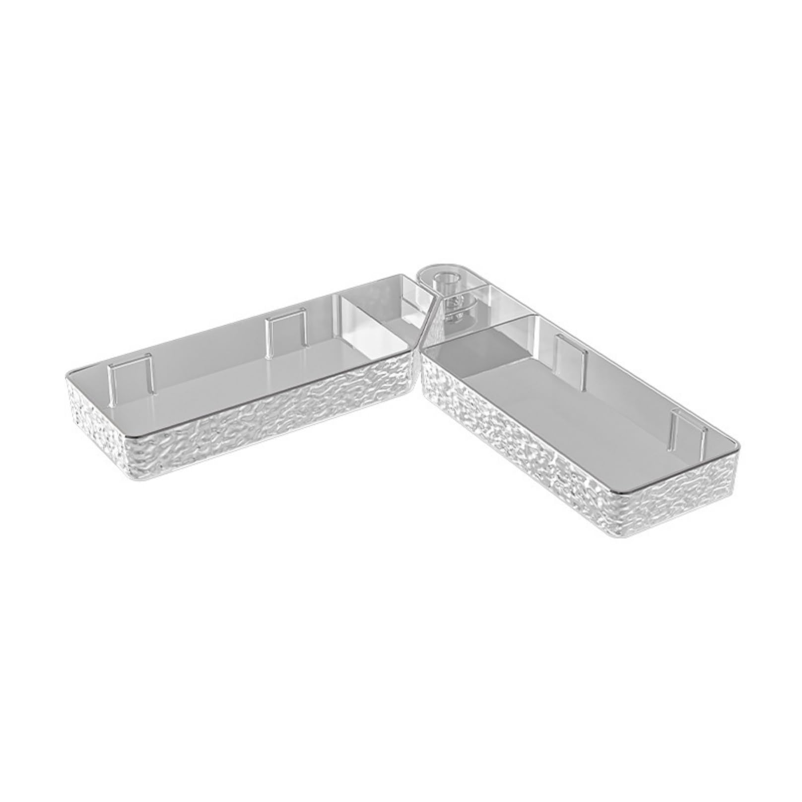 Kvatppe 1PCS Clear Acrylic Shower Shelves with Self Adhesive Bathroom Organizers and Storage Corner Shower Caddy No Drilling