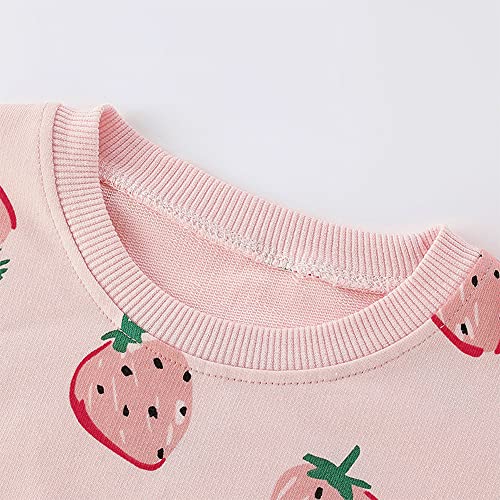 KISBINI Toddler Girl Rainbow Sweatshirt Cotton Crewneck Clothes Outfit for Baby Girls4