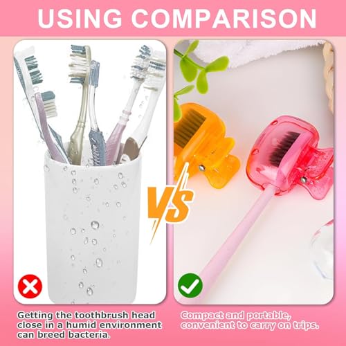 Image of TASMAX Toothbrush Cover case Protector Cap Brush Pod [Multicolor ] Pack 6