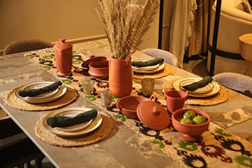 Image of The Home Talk Jute Braided Placemats |Side Table Mats|Best for Bed-Side Table, Center Table, Dining Table, Shelves|Home Decorators|Farm Mats|(Beige, 33 cm Round)