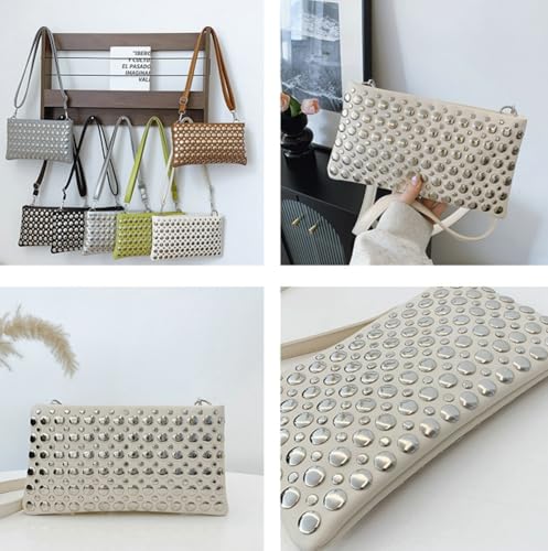 Trendy Studded Square Bag For Women Vegan Leather Evening Purse Y2K Womens Crossbody Bag For Work Punk Purse with Zipper 20253