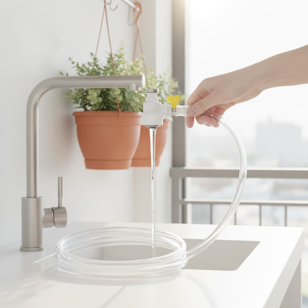 Tubo ' Flessibile in Plastica, Attacco rapido 4 punti + tubo 15m