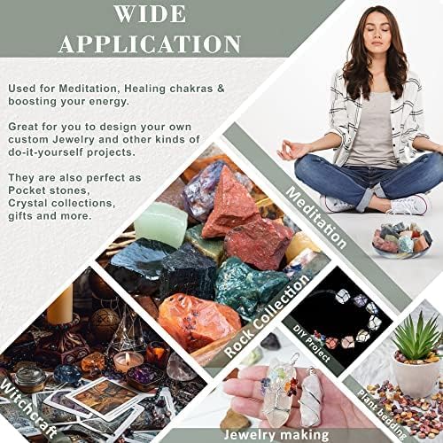 Miniatura 4 de ZAICUS Piedras ásperas y cristales de calcita naranja, piedras preciosas crudas de más de 1,000 quilates, rocas de cristal curativo para cabbing,